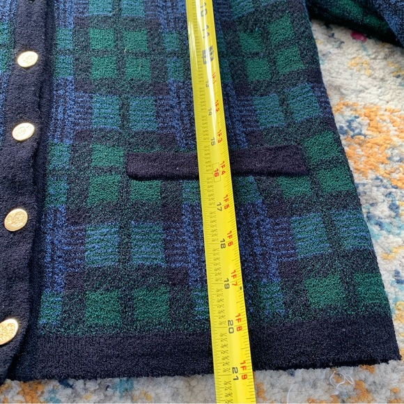Vintage Talbots Wool Tartan Plaid Sweater Blazer Petite Small - Picture 3 of 9
